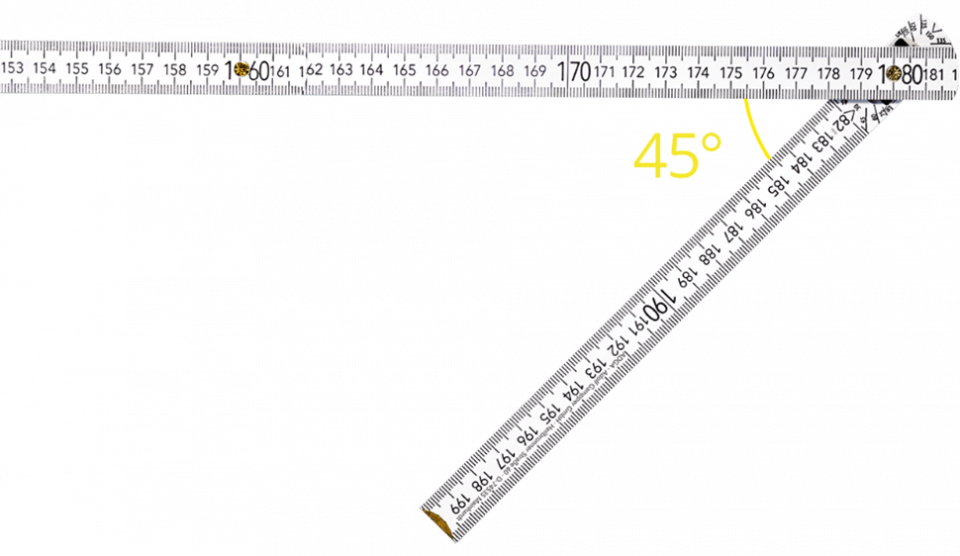 10x Adga Profi Maßstab Holz weiß plan messen an jeder Stelle von 0,01 bis 2m 